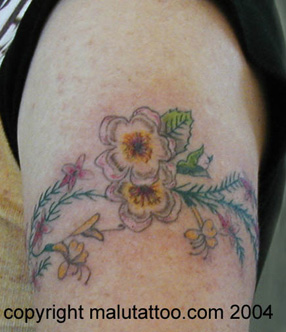 Color Tattoo Flower Armband