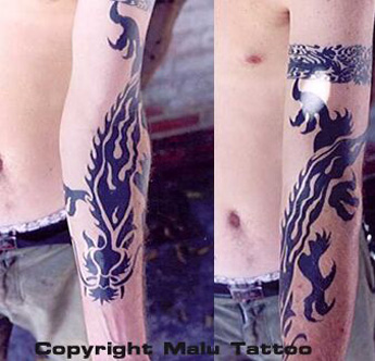 Tribal Tattoo Dragon Leg